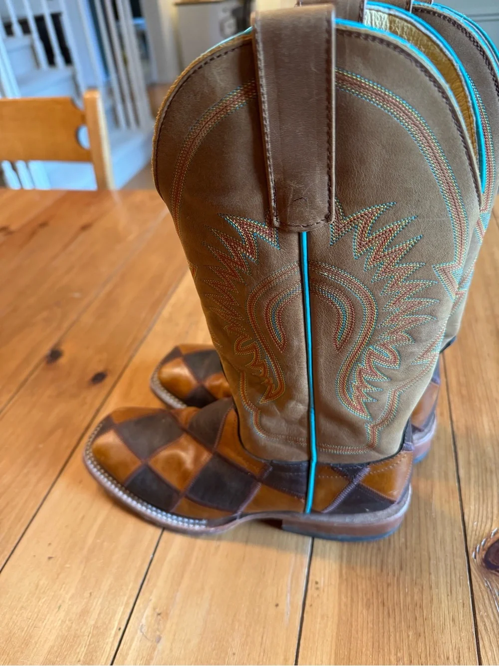 Horsepower Kids Patchwork Cowboy Boots Size 5